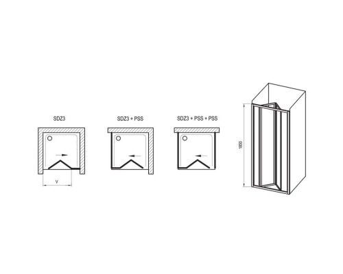 Заказать Душевая дверь 80 см Ravak Supernova SDZ3 02V40100Z1 прозрачное в магазине сантехники Santeh-Crystal.ru