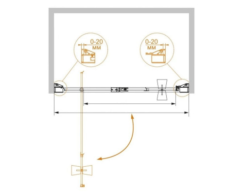 Заказать Душевая дверь распашная Cezares Rosa 80 см ROSA-BA-1-80-RO-Bi в магазине сантехники Santeh-Crystal.ru