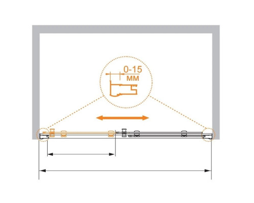 Приобрести Душевая дверь раздвижная Cezares Pratico 130 см текстурное стекло PRATICO-BF-1-130-P-Cr в магазине сантехники Santeh-Crystal.ru