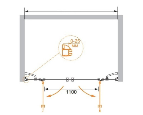Купить Душевая дверь распашная Cezares Verona 195 см прозрачное стекло VERONA-W-B-22-200-C-Cr в магазине сантехники Santeh-Crystal.ru