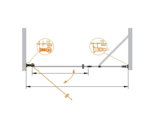 Заказать Душевая дверь распашная Cezares Royal Palace 190 см прозрачное с матовым узором ROYAL PALACE-A-B-11-100+90-CP-Cr в магазине сантехники Santeh-Crystal.ru