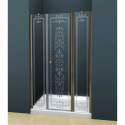 Душевая дверь распашная Cezares Royal Palace 130 см прозрачное с матовым узором ROYAL PALACE-A-B-13-30+60/40-CP-Br