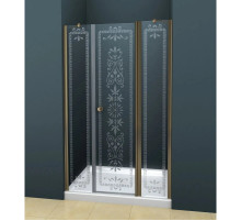 Душевая дверь распашная Cezares Royal Palace 130 см прозрачное с матовым узором ROYAL PALACE-A-B-13-30+60/40-CP-Br