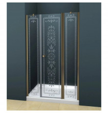 Душевая дверь распашная Cezares Royal Palace 130 см прозрачное с матовым узором ROYAL PALACE-A-B-13-30+60/40-CP-Br