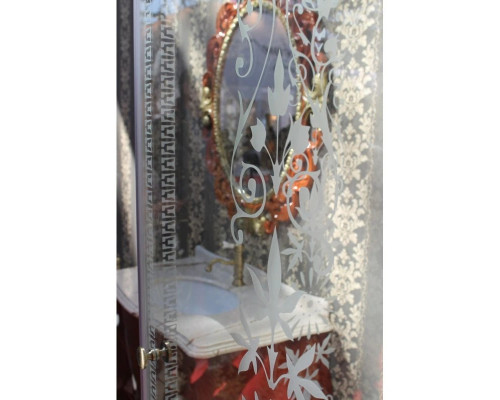 Купить Душевая дверь распашная Cezares Royal Palace 130 см прозрачное с матовым узором ROYAL PALACE-A-B-13-30+60/40-CP-Br в магазине сантехники Santeh-Crystal.ru