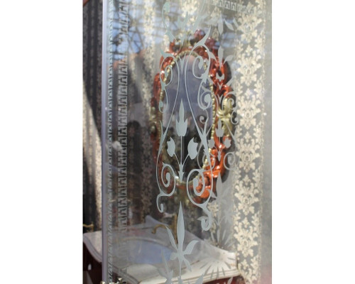 Приобрести Душевая дверь распашная Cezares Royal Palace 185 см прозрачное с матовым узором ROYAL PALACE-A-B-13-90+60/40-CP-Br в магазине сантехники Santeh-Crystal.ru