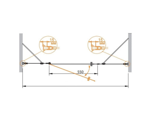 Приобрести Душевая дверь распашная Cezares Royal Palace 185 см прозрачное с матовым узором ROYAL PALACE-A-B-13-90+60/40-CP-Br в магазине сантехники Santeh-Crystal.ru