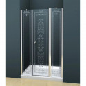 Душевая дверь распашная Cezares Royal Palace 185 см прозрачное с матовым узором ROYAL PALACE-A-B-13-100+60/30-CP-Cr