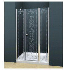 Душевая дверь распашная Cezares Royal Palace 185 см прозрачное с матовым узором ROYAL PALACE-A-B-13-100+60/30-CP-Cr