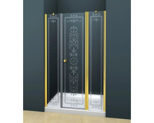 Купить Душевая дверь распашная Cezares Royal Palace 185 см прозрачное с матовым узором ROYAL PALACE-A-B-13-100+60/30-CP-G в магазине сантехники Santeh-Crystal.ru