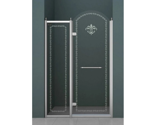 Купить Душевая дверь распашная Cezares Retro 120 см прозрачное c матовым узором RETRO-A-B-12-120-CP-Cr-L в магазине сантехники Santeh-Crystal.ru