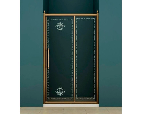 Купить Душевая дверь раздвижная Cezares Retro 120 см прозрачное c матовым узором RETRO-A-BF-1-120-CP-Br в магазине сантехники Santeh-Crystal.ru