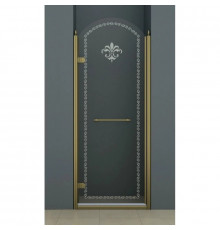 Душевая дверь распашная Cezares Retro 90 см прозрачное c матовым узором RETRO-A-B-1-90-CP-Br-L