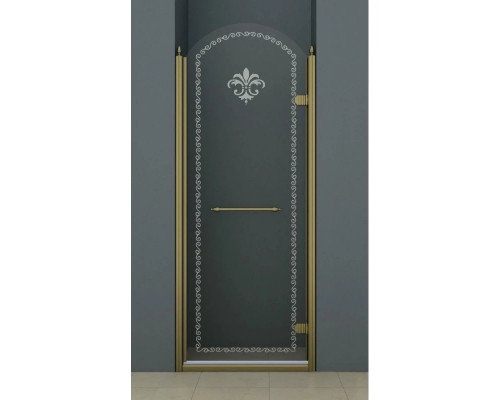 Купить Душевая дверь распашная Cezares Retro 90 см прозрачное c матовым узором RETRO-A-B-1-90-CP-Br-R в магазине сантехники Santeh-Crystal.ru