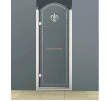 Душевая дверь распашная Cezares Retro 90 см прозрачное c матовым узором RETRO-A-B-1-90-CP-Cr-L