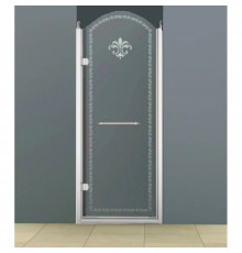 Душевая дверь распашная Cezares Retro 90 см прозрачное c матовым узором RETRO-A-B-1-90-CP-Cr-L