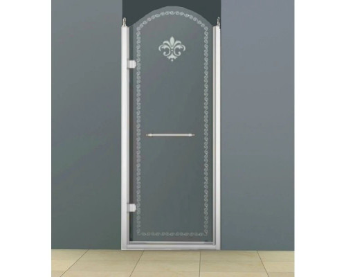 Купить Душевая дверь распашная Cezares Retro 90 см прозрачное c матовым узором RETRO-A-B-1-90-CP-Cr-L в магазине сантехники Santeh-Crystal.ru