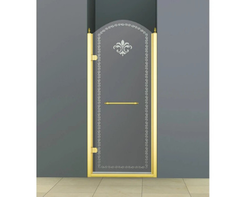 Заказать Душевая дверь распашная Cezares Retro 90 см прозрачное c матовым узором RETRO-A-B-1-90-CP-G-L в магазине сантехники Santeh-Crystal.ru