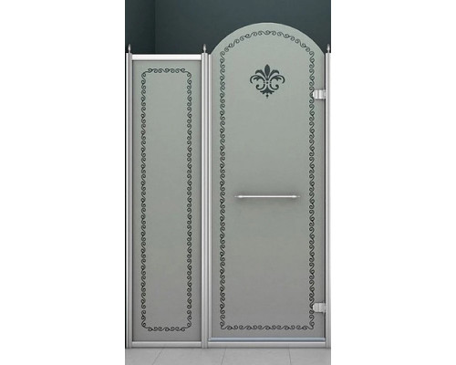 Купить Душевая дверь распашная Cezares Retro 120 см матовое с прозрачным узором RETRO-A-B-11-120-PP-Cr-R в магазине сантехники Santeh-Crystal.ru