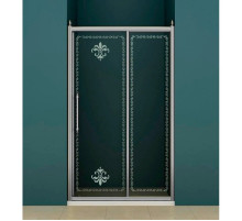 Душевая дверь раздвижная Cezares Retro 110 см прозрачное c матовым узором RETRO-A-BF-1-110-CP-Cr