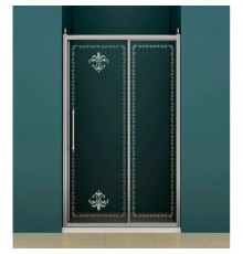 Душевая дверь раздвижная Cezares Retro 110 см прозрачное c матовым узором RETRO-A-BF-1-110-CP-Cr