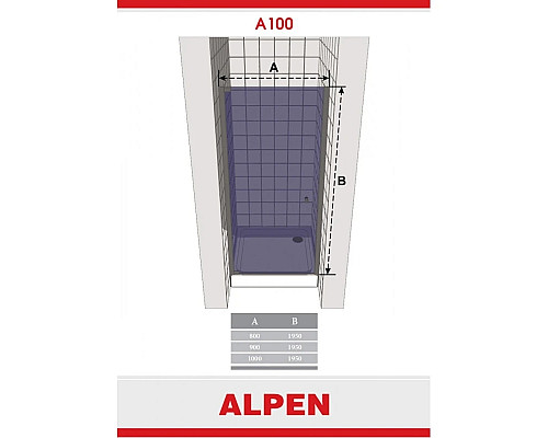 Santeh-Crystal.ru: Душевая дверь распашная Alpen Alpina 100 см прозрачное стекло A100N-100 Купить Душевая дверь распашная Alpen Alpina 100 см прозрачное стекло A100N-100 в магазине сантехники Santeh-Crystal.ru