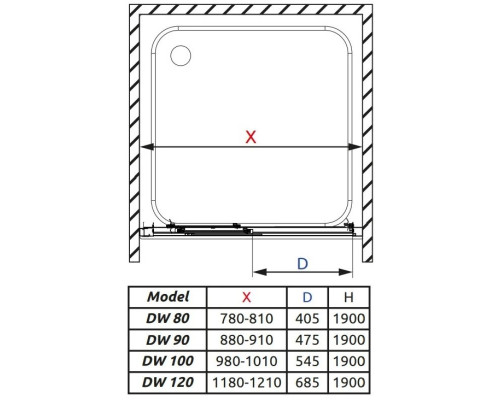 Заказать Душевая дверь Radaway Treviso DW 100 коричневое в магазине сантехники Santeh-Crystal.ru