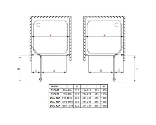Приобрести Душевая дверь Radaway Torrenta DWJ 100 R прозрачное в магазине сантехники Santeh-Crystal.ru