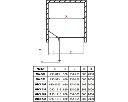 Купить Душевая дверь Radaway Essenza New DWJ 110 L прозрачное в магазине сантехники Santeh-Crystal.ru