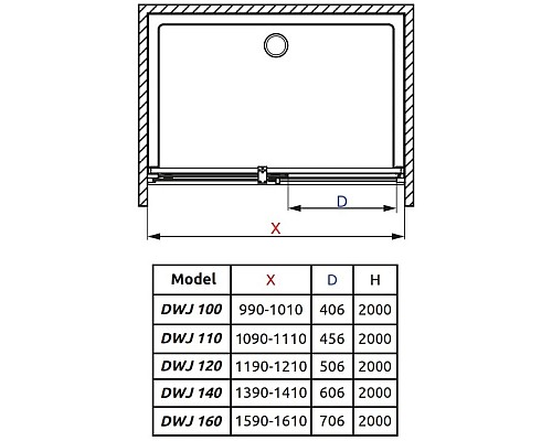 Заказать Душевая дверь Radaway Espera DWJ 110 L прозрачное в магазине сантехники Santeh-Crystal.ru