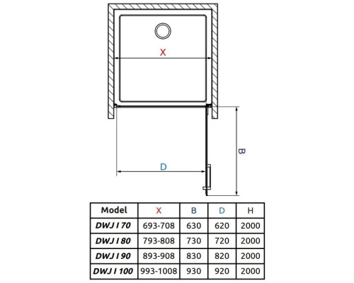Приобрести Душевая дверь Radaway Arta DWJ I 70 R прозрачное в магазине сантехники Santeh-Crystal.ru