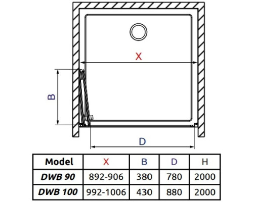 Заказать Душевая дверь Radaway Arta DWB 90 L прозрачное в магазине сантехники Santeh-Crystal.ru