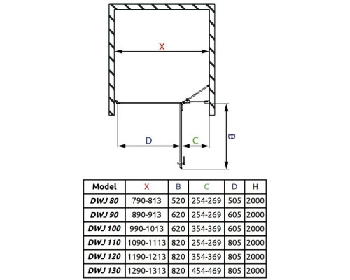 Купить Душевая дверь Radaway Fuenta New DWJ 130 R прозрачное в магазине сантехники Santeh-Crystal.ru