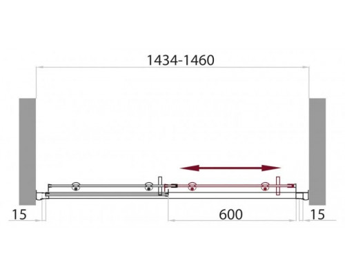 Заказать Душевая дверь 145 см BelBagno UNO-BF-1-145-C-Cr прозрачное в магазине сантехники Santeh-Crystal.ru