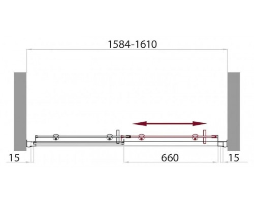 Купить Душевая дверь 160 см BelBagno UNO-BF-1-160-C-Cr прозрачное в магазине сантехники Santeh-Crystal.ru