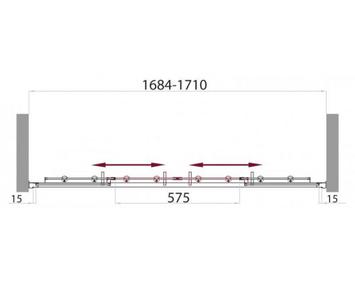 Заказать Душевая дверь 170 см BelBagno UNO-BF-2-170-P-Cr текстурное стекло в магазине сантехники Santeh-Crystal.ru