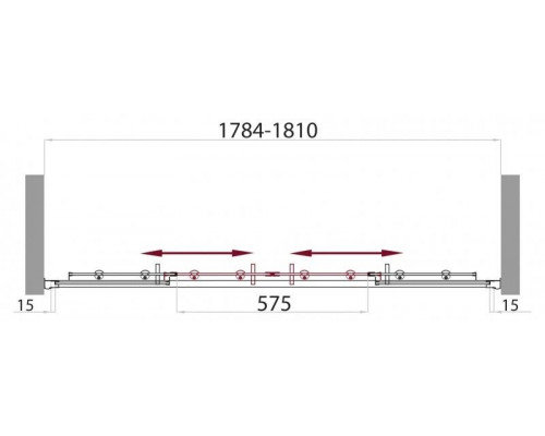 Купить Душевая дверь 180 см BelBagno UNO-BF-2-180-C-Cr прозрачное в магазине сантехники Santeh-Crystal.ru