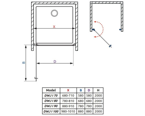 Заказать Душевая дверь Radaway Nes DWJ I 100 L прозрачное в магазине сантехники Santeh-Crystal.ru