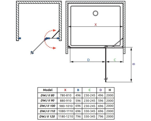 Купить Душевая дверь Radaway Nes DWJ II 120 R прозрачное в магазине сантехники Santeh-Crystal.ru