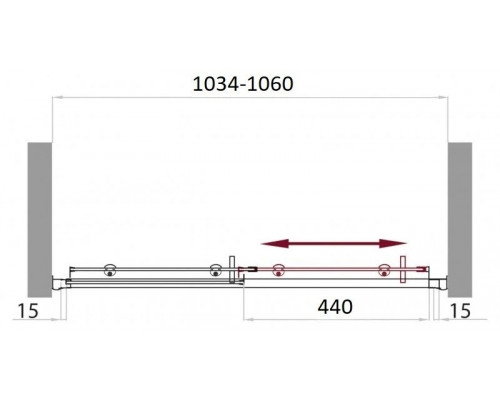 Приобрести Душевая дверь 105 см BelBagno UNO-BF-1-105-P-Cr текстурное стекло в магазине сантехники Santeh-Crystal.ru