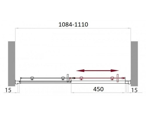 Заказать Душевая дверь 110 см BelBagno UNO-BF-1-110-P-Cr текстурное стекло в магазине сантехники Santeh-Crystal.ru
