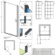 Купить Душевая дверь Radaway Nes 8 Black DWJ I Factory 80 L прозрачное в магазине сантехники Santeh-Crystal.ru