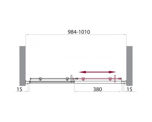 Приобрести Душевая дверь 100 см BelBagno Uno UNO-BF-1-100-M-Cr матовое в магазине сантехники Santeh-Crystal.ru