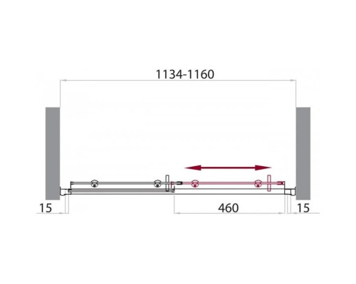 Приобрести Душевая дверь 115 см BelBagno Uno UNO-BF-1-115-M-Cr матовое в магазине сантехники Santeh-Crystal.ru