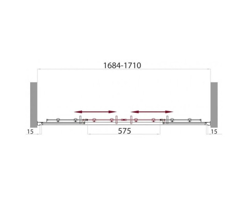 Приобрести Душевая дверь 170 см BelBagno Uno UNO-BF-2-170-M-Cr матовое в магазине сантехники Santeh-Crystal.ru