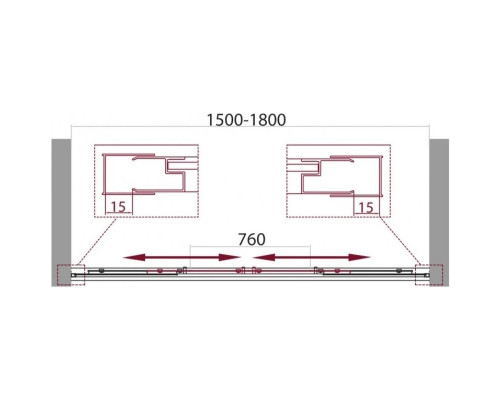 Заказать Душевая дверь 150-180 см BelBagno UNIQUE-BF-2-150/180-M-Cr матовое в магазине сантехники Santeh-Crystal.ru