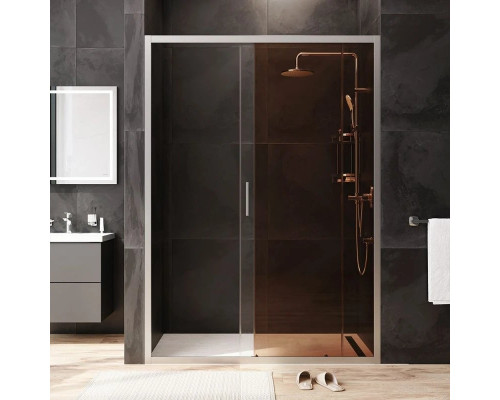 Приобрести Душевая дверь 140 см Am.Pm Gem W90G-140-1-195MBr бронза в магазине сантехники Santeh-Crystal.ru