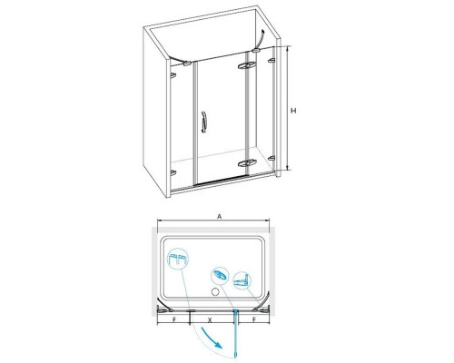 Приобрести Душевая дверь 170 см RGW SA-01 Safari 02030117-11 прозрачное в магазине сантехники Santeh-Crystal.ru