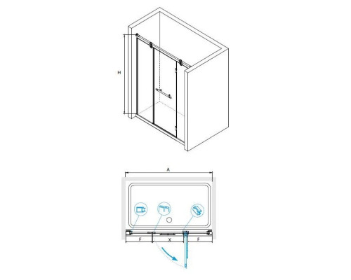 Купить Душевая дверь 170 см RGW VI-02 Viscount 02040217-18 прозрачное в магазине сантехники Santeh-Crystal.ru
