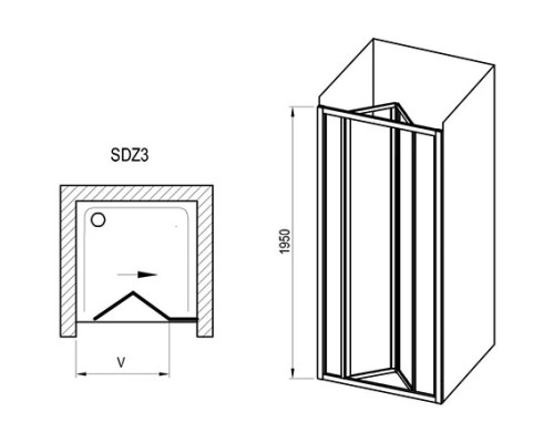 Приобрести Душевая дверь 80 см Ravak Supernova SDZ3 02V401O2Z1 прозрачное в магазине сантехники Santeh-Crystal.ru